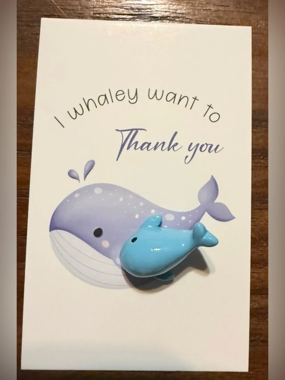 $2 Blue Whale Thank You Card SET $2 WITH any $10 ORDER OR MORE